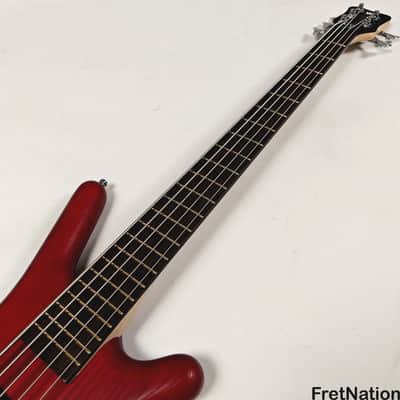 Warwick RockBass Corvette $$ 5-String Bass Burgundy Red Transparent Satin 10.56lbs #571855-25 image 11