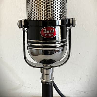 Rare 1960's Herald Dynamic Pill Microphone, upgraded audio, w/box, stand, Calrad image 2