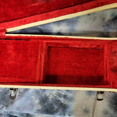Vintage RARE 1962 Harmony Silvertone Supro National Electric Guitar Hard Shell Case Brown White Red Plush image 11