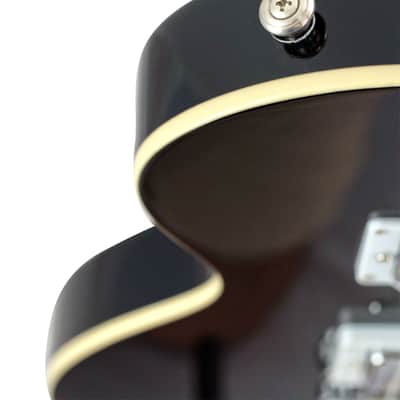 CNZ Audio LP Standard Electric Guitar - Rosewood Fingerboard & Maple Bridge, Black Finish image 5