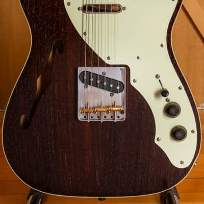 Fender Japan Telecaster neck on a custom Thinline Wenge top ash body with binding - 3 kg - handwound pickups - 4-way wiring image 1