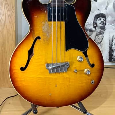1959 Gibson EB-2 Bass, Sunburst, w/Banjo Tuners & Baritone Switch & hand written artist provenance & Case image 4
