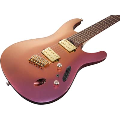 Ibanez SML721 S Axe Design Lab Multi-Scale Electric Guitar, Rose Gold Chameleon image 2