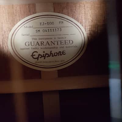 Epihone Ej-100 Acoustic Jumbo in Ebony with Gigbag image 5