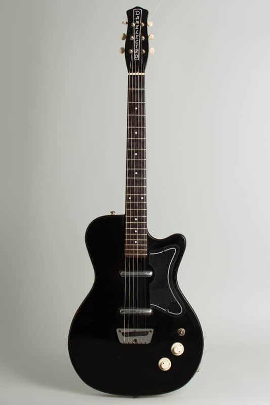 Danelectro U-2 Frankenstein Solid Body Electric Guitar (1959/1964), black gig bag case. image 1