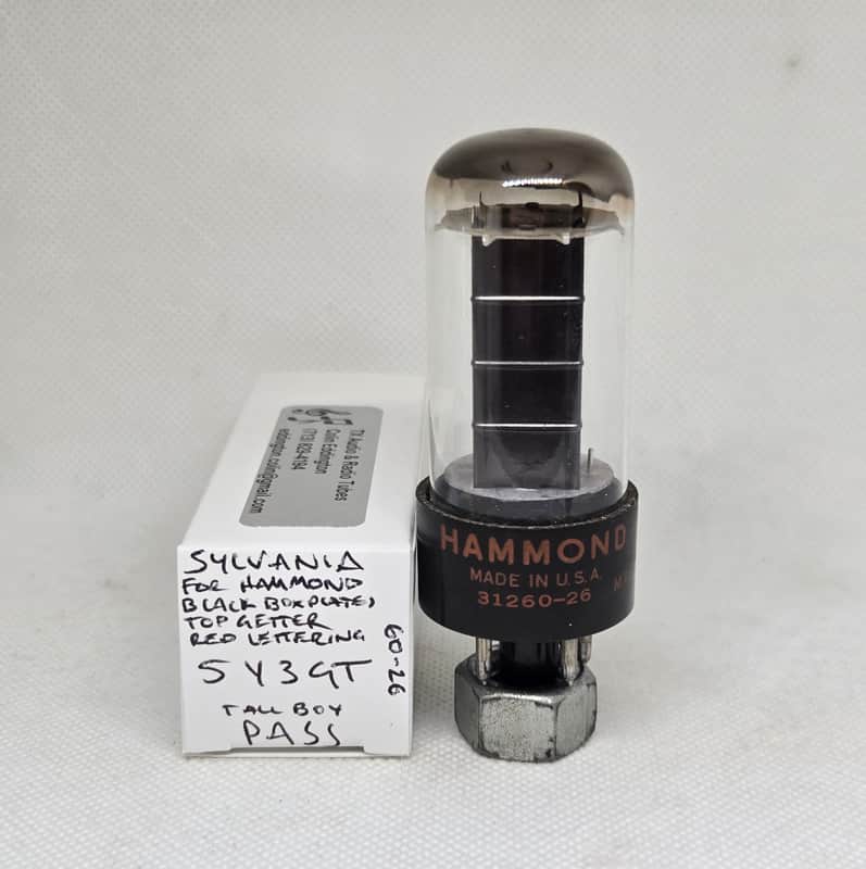 Sylvania Made For Hammond 5Y3GT Tall Boy Black Plate Rectifier Single NOS 5Y3 image 1