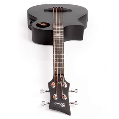 Lindo Left Handed Neptune V3 Short Scale (30") Electro Acoustic Bass Guitar & Premium HARD CASE - Matte Black image 8