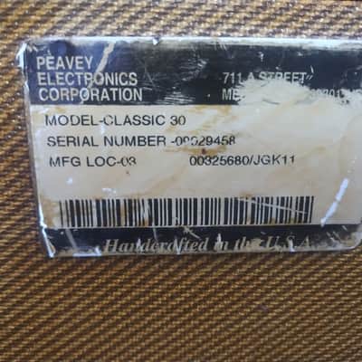 Peavey Classic 30 2-Channel 30-Watt 1x12" Guitar Combo 1994 - 2014 - Tweed image 9