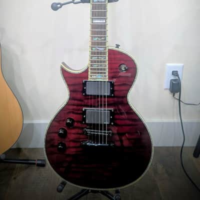 Left Handed ESP LTD Eclipse EC-1000 Mid 2000's - See thru black cherry image 4