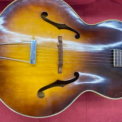 Silvertone H708 by Harmony Acoustic Archtop Guitar 1947 - Sunburst image 6