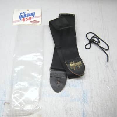 Vintage Gibson USA Logo Strap Black Nylon Gold Logo image 2