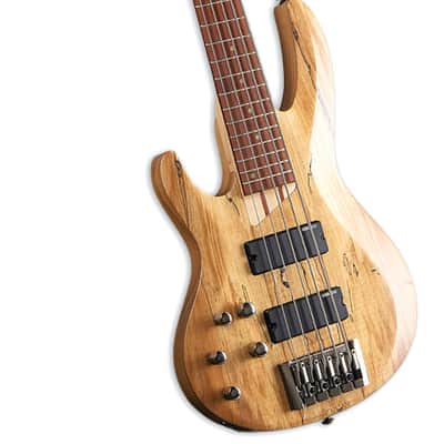 ESP LTD B-205SM LH 5-String Spalted Maple Left-Handed Bass – Natural Satin image 5