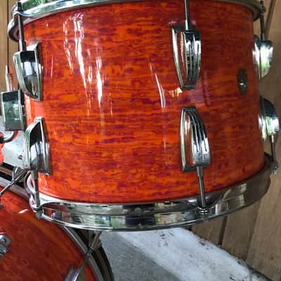 Ludwig New Yorker 1960s Mod Orange Drum Kit image 11