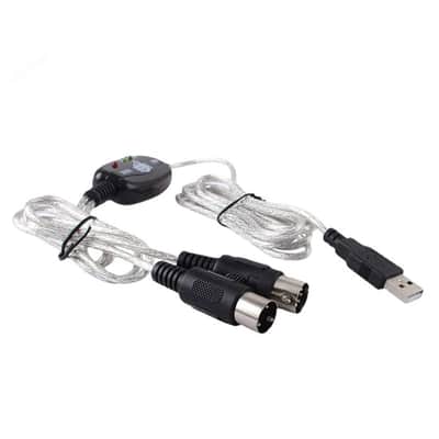 Midi to USB Cable Adapter, USB to MIDI Cable 2 in 1 Keyboard Synthesizer Drum for Editing Recording Professional MIDI Adapter Cord with Windows/Mac for Studio image 1