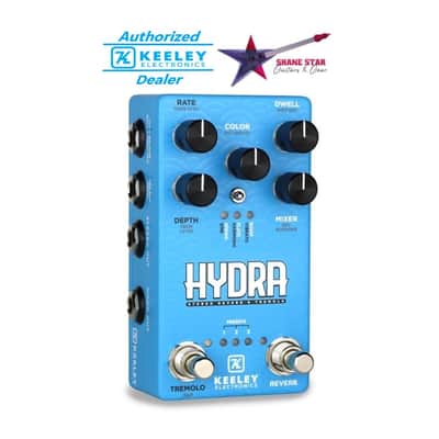 Keeley Hydra Stereo High-Fidelity Reverb & Tremolo Effects Pedal Dreamy & Accurate Sounding Spring, Plate, & Room Reverbs Vintage-voiced Harmonic, Vibrato, and Sine Tremolo image 1