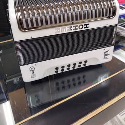 Hohner C-2 Button Accordion White Rainbow FBbEb image 1