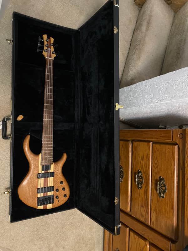 Tobias 5 String Tiger Wood Bass 1994 - Natural with Original Case! image 1