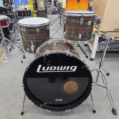 Ludwig Classic Maple 3-piece Shell Pack 12/16/22 2010 - Psychedelic Red Glass image 2