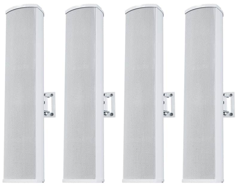 (4) Rockville WET ARRAY 4 White Line Array Speakers For church/School/Auditorium image 1