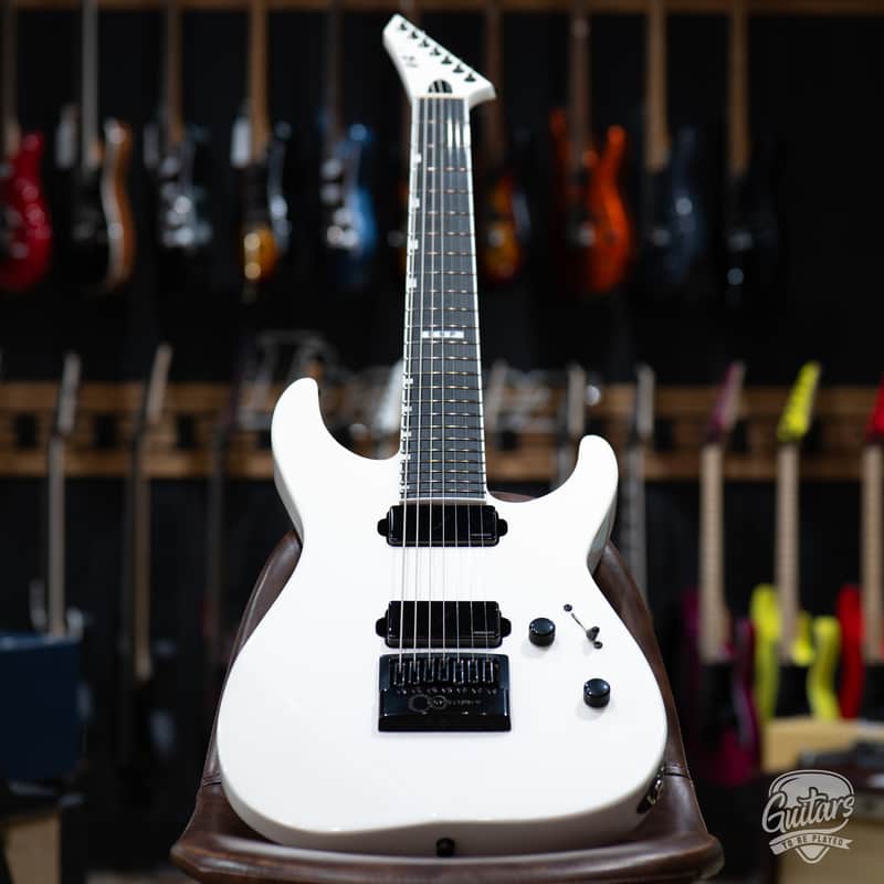 ESP E-II M-II 7B Baritone 7-String Evertune Guitar w/ Case – Pearl White (B-stock) image 1