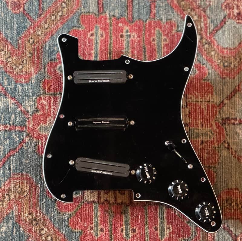 Hot Rails Black Fender Stratocaster Pickguard Assembly Seymour Duncan image 1