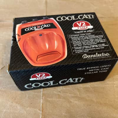 Danelectro Cool Cat Fuzz 2010s - Orange Very Good Condition 2nd Version V2 True Bypass NOS Mint in box with all papers image 15