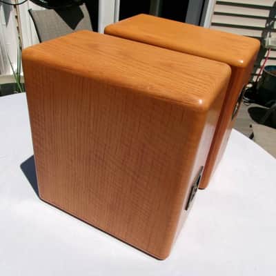 Pickup Mass Vintage Focal Bookshelf Speakers w Custom Solid Oak Cabintets France image 7