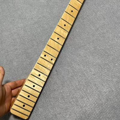 30 inch Short scale bass 22frets flame Maple Electric guitar neck bass neck 30" Short Scale 4-String Bass Neck Maple Fingerboard, 30inch Mustang Style, Dot Inlays, image 1