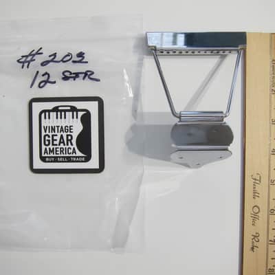 Gibson Acoustic 12 String Guitar Tailpiece Authentic Vintage Part Circa-1960s-Chrome image 6