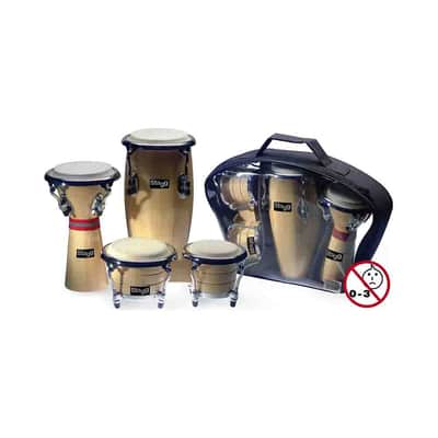 Stagg BCD-N-SET Mini Latin & African Percussion Package - Mini Bongo, Conga & Djembe Set image 2