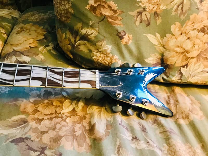 Dean Flying V Inferno Blue Flame Rare Electric Guitar with Case