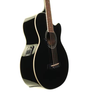 Ibanez AEB8EBK Electro-Acoustic Bass Guitar, Black image 5