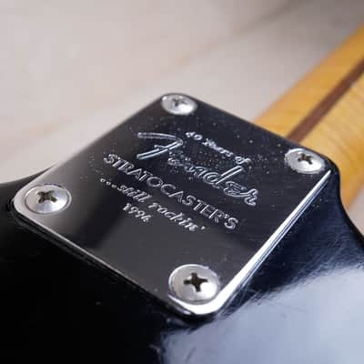 Fender 40th Anniversary ST54-70AS Stratocaster Reissue MIJ 1994 Black Japan w/ Foto Flame Neck w/ Bag image 15