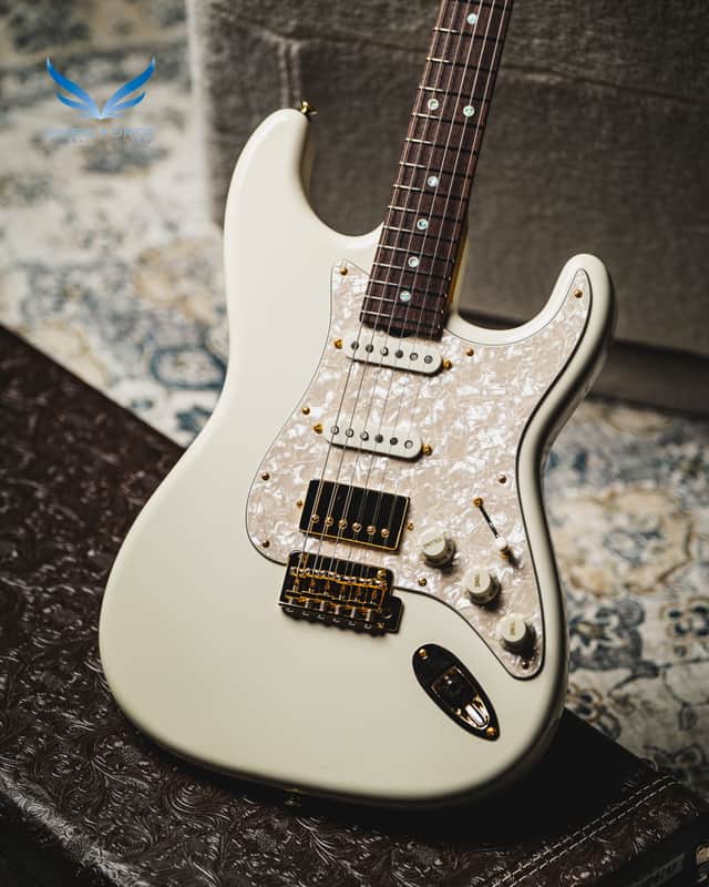 Don Grosh 30th Anniversary Limited Edition NOS Retro SSH-Olympic White w/Highly Figured 5A Roasted Birdseye Maple Neck, Indian Rosewood Fingerboard & Gold Hardware image 1