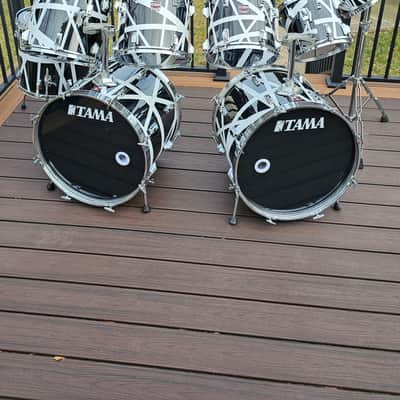 Vintage 80's Double Bass Tama Swingstar 9 piece Drumset MIJ with Van Halen style wraps image 14