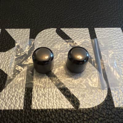 ESP Eii, E-ii, & LTD Deluxe Volume & Tone KNOB SET (2) metal dome knobs,- Black Nickel aka Cosmo Black *MADE IN JAPAN* Horizon, Mii, M-1000, MH-1000, etc etc image 5