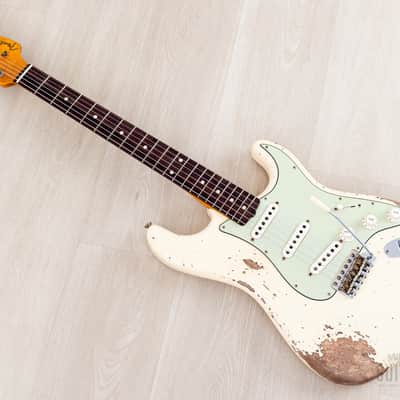 2023 Fender Custom Shop 1961 Stratocaster Heavy Relic Olympic White w/ Case, CoA image 10