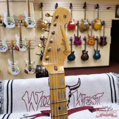 Fender Custom Shop Limited Edition 70th Anniversary 1954 Stratocaster Hardtail Relic Nocaster Blonde with Black Pickguard & Gold Hardware 6.50 LBS image 7