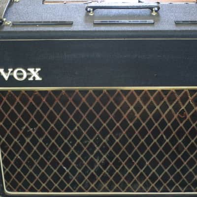 Vox AC-15/T Twin 2-Channel 15-Watt 2x12" Guitar Combo 1965  - Black with Black Diamond Cloth image 4