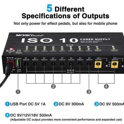 Mosky Audio ISO 10 Power Supply Isolated Outputs/Isolated Ground Internal Transformer Fast Ship image 3