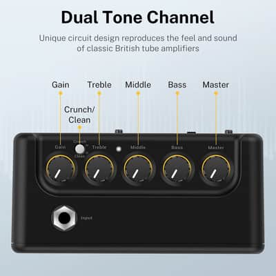 Donner Mini Guitar Amp Small Electric Amplifier 5W Portable, Practice Guitar Combo Amp DA-10 image 2