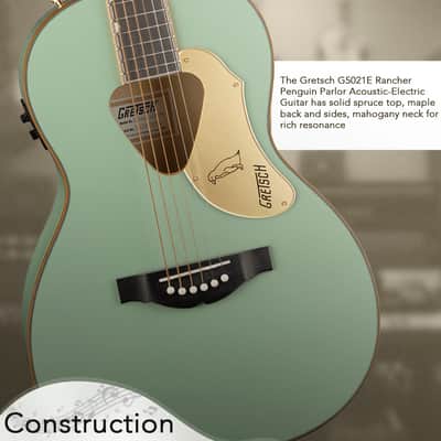 Gretsch G5021E Rancher Penguin Parlor Acoustic-Electric Guitar (Mint) with Case image 3