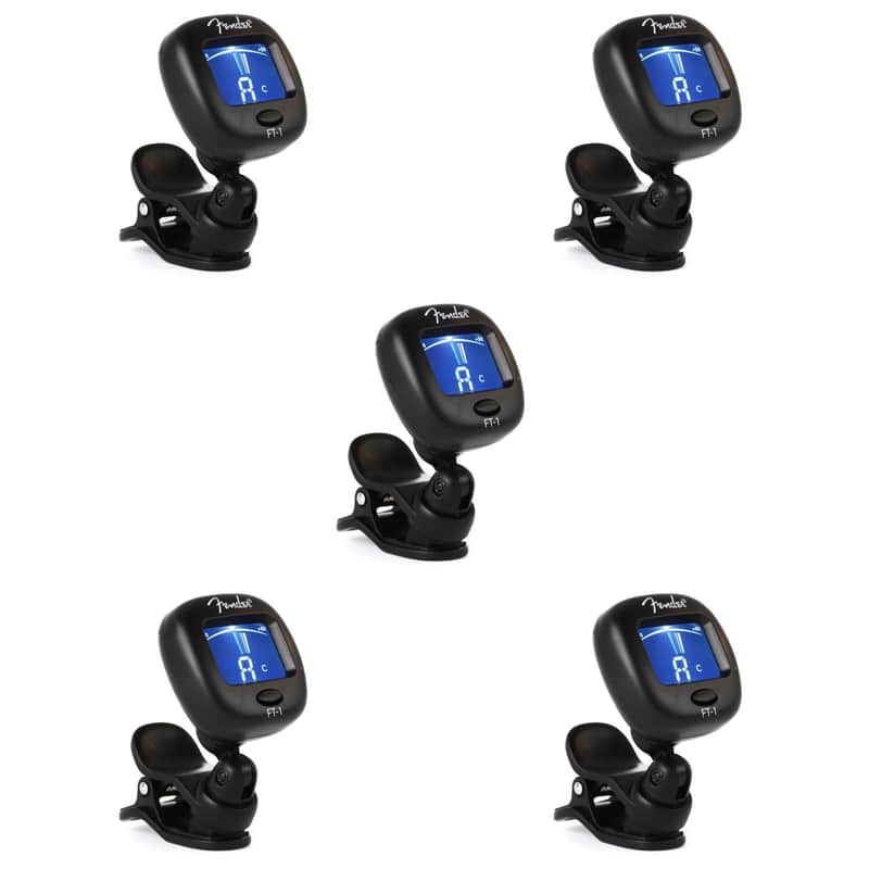Fender FT-1 Pro Chromatic Clip-on Headstock Tuner 5-pack image 1