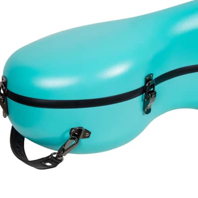 Crossrock Poly Carbon Case with Wheels fits 4/4 Full Size Cello, Includes Outside Music Pouch, 3 Handles, Detachable Straps-Mint Blue image 6
