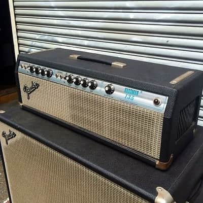 Fender Bassman 135 Head and speaker cabinet matching stack original vintage 1970s Silverface image 6