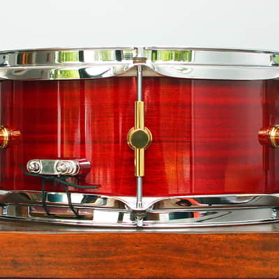 Canopus Mahogany 5.5" x 14" Snare Drum w/ VIDEO! MH-1455 Light Bordeaux Lacquer image 4