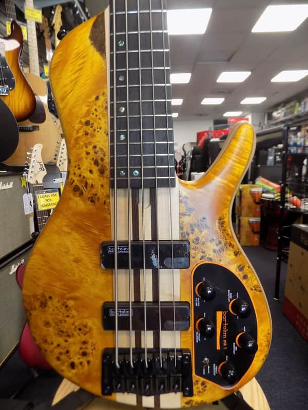 Cort Artisan Series A5 Plus SC Electric Bass w/ hardcase- Amber image 1