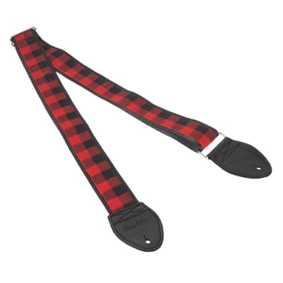 Souldier "Paisley" Red & Black Guitar Strap on Black with Black Ends