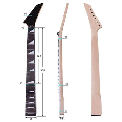 Maple Wood Guitar Neck, 24 Frets Rosewood Fingerboard, Locking Nut image 3
