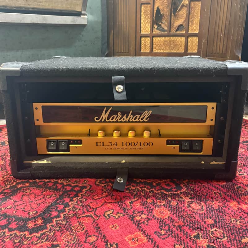 2004 Marshall EL34 100/100 Dual Monoblock Rack Power Amp With Rack Mount Case image 1
